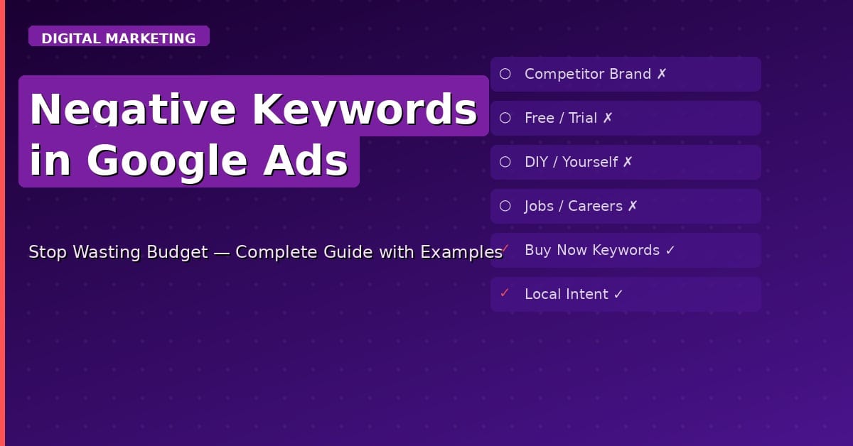 What Are Negative Keywords in Google Ads? (Complete Guide)